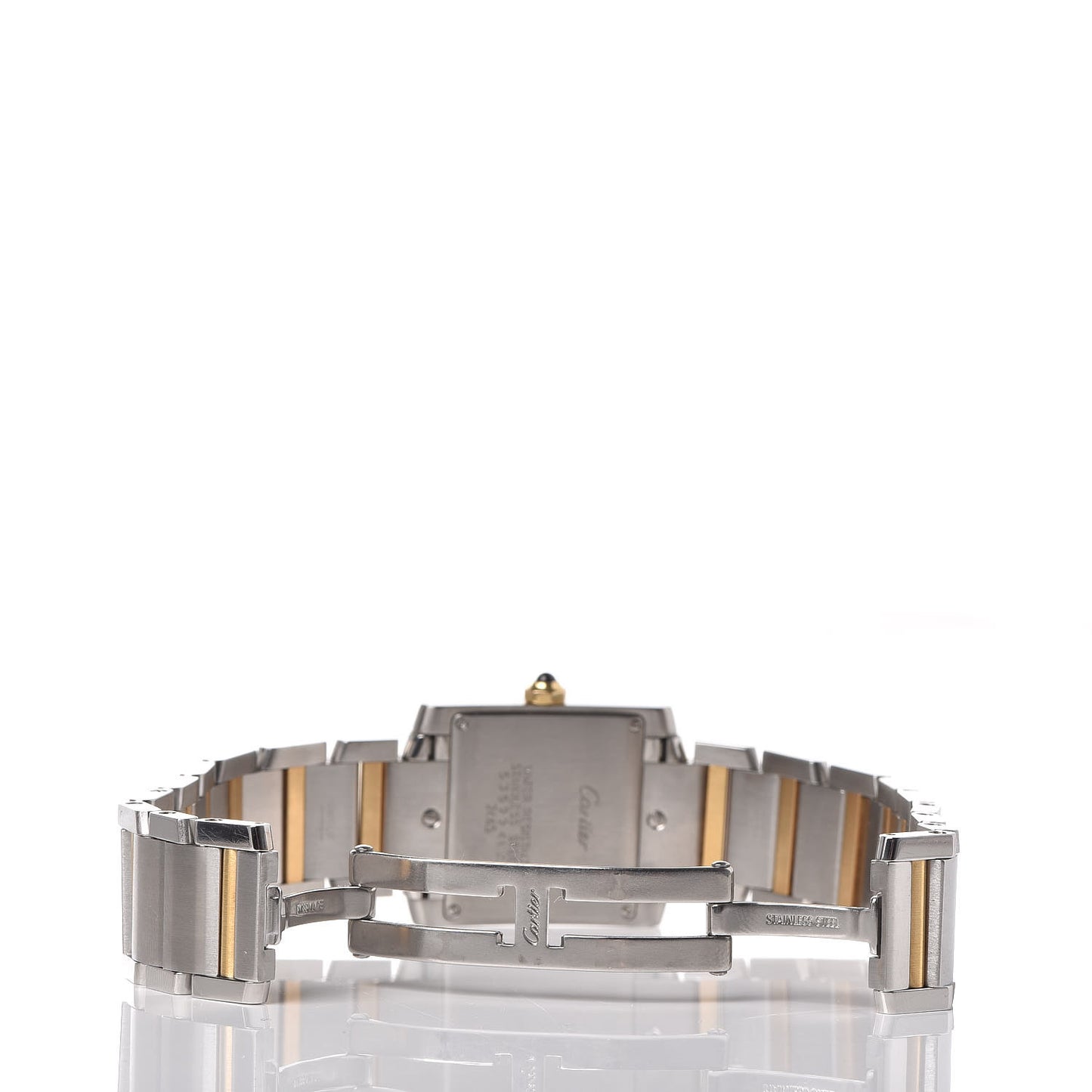 Stainless Steel 18K Yellow Gold 25mm Tank Francaise Quartz Watch