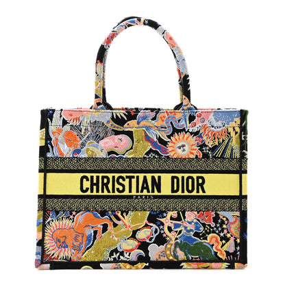Christian Dior Canvas Zodiac Fantastico Embroidered Medium Book Tote Black Multicolor 1 of 12