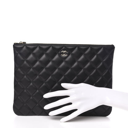 Chanel Lambskin Quilted Medium Cosmetic Case Black 2 of 8
