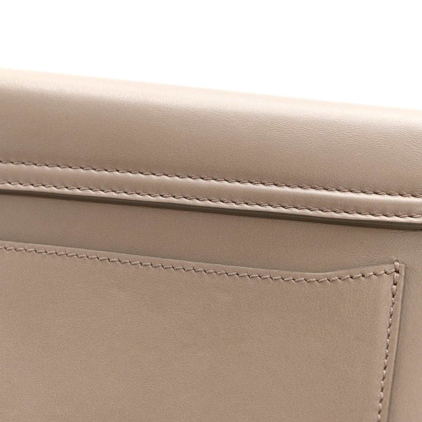 Calfskin Suede C Clutch With Chain Motty Grey