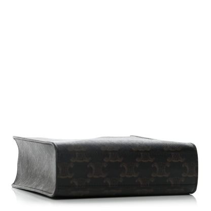 Celine Triomphe Canvas Calfskin Mini Vertical Cabas Tan 4 of 11