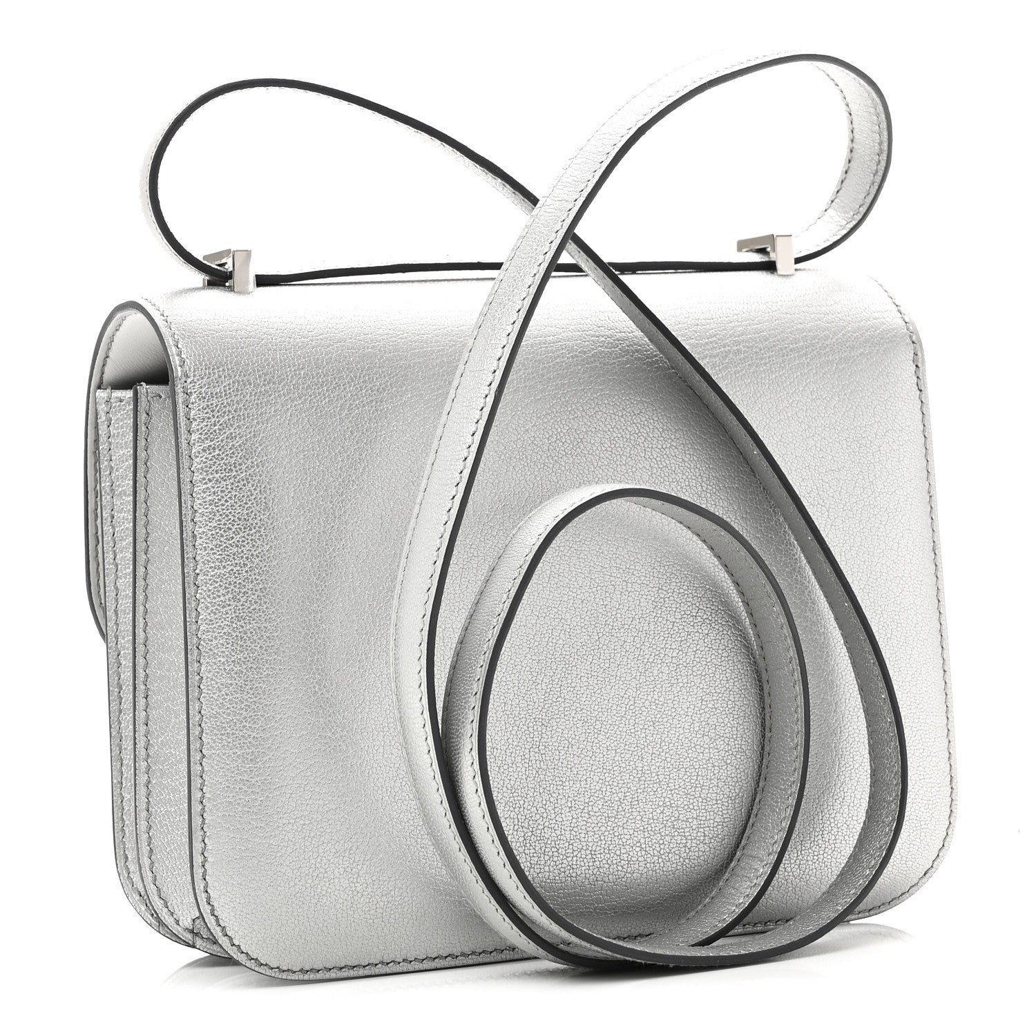 Hermes Metallic Chevre Chamkilight Constance 18 Argent 4 of 12