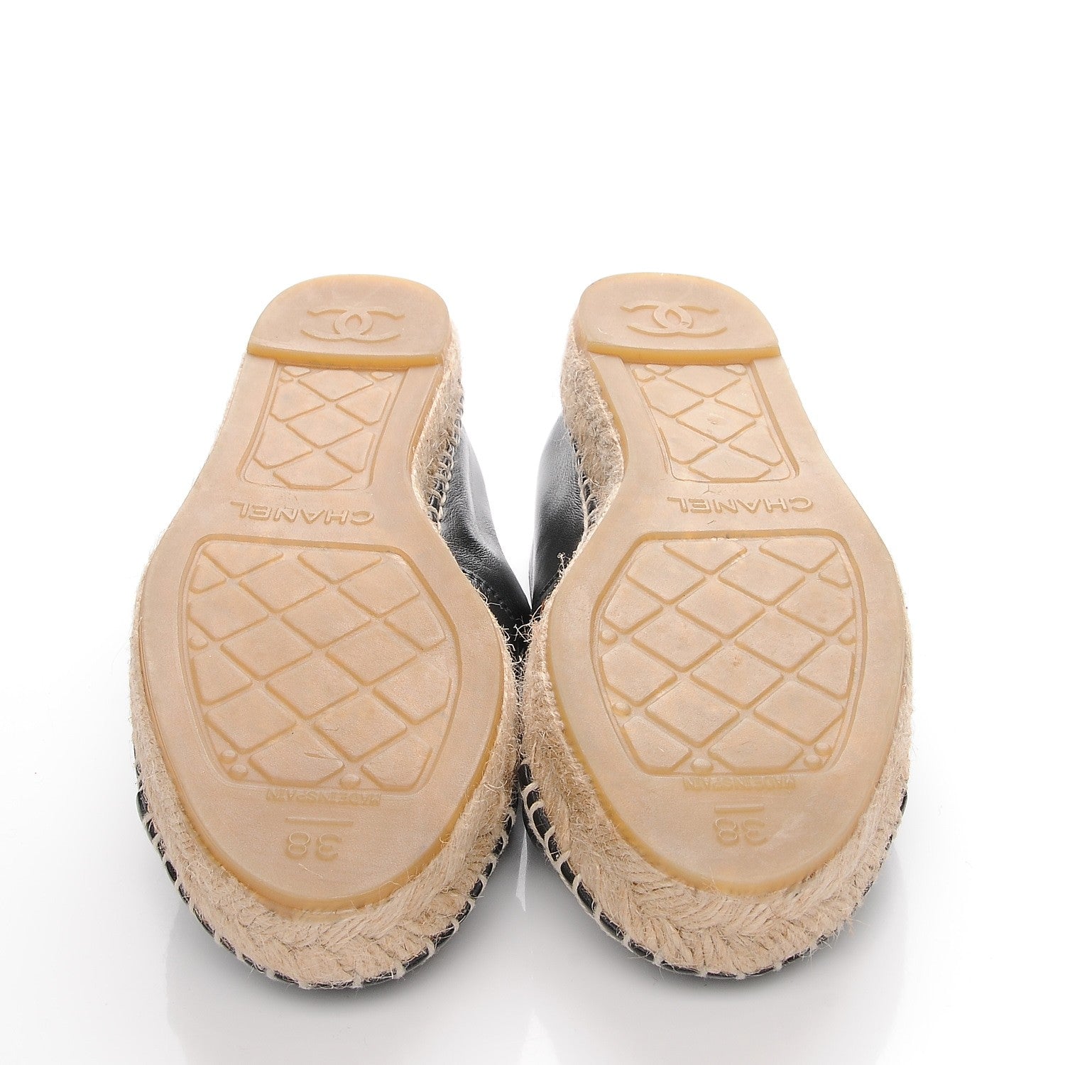 Chanel Lambskin CC Espadrilles 38 Black 6 of 6