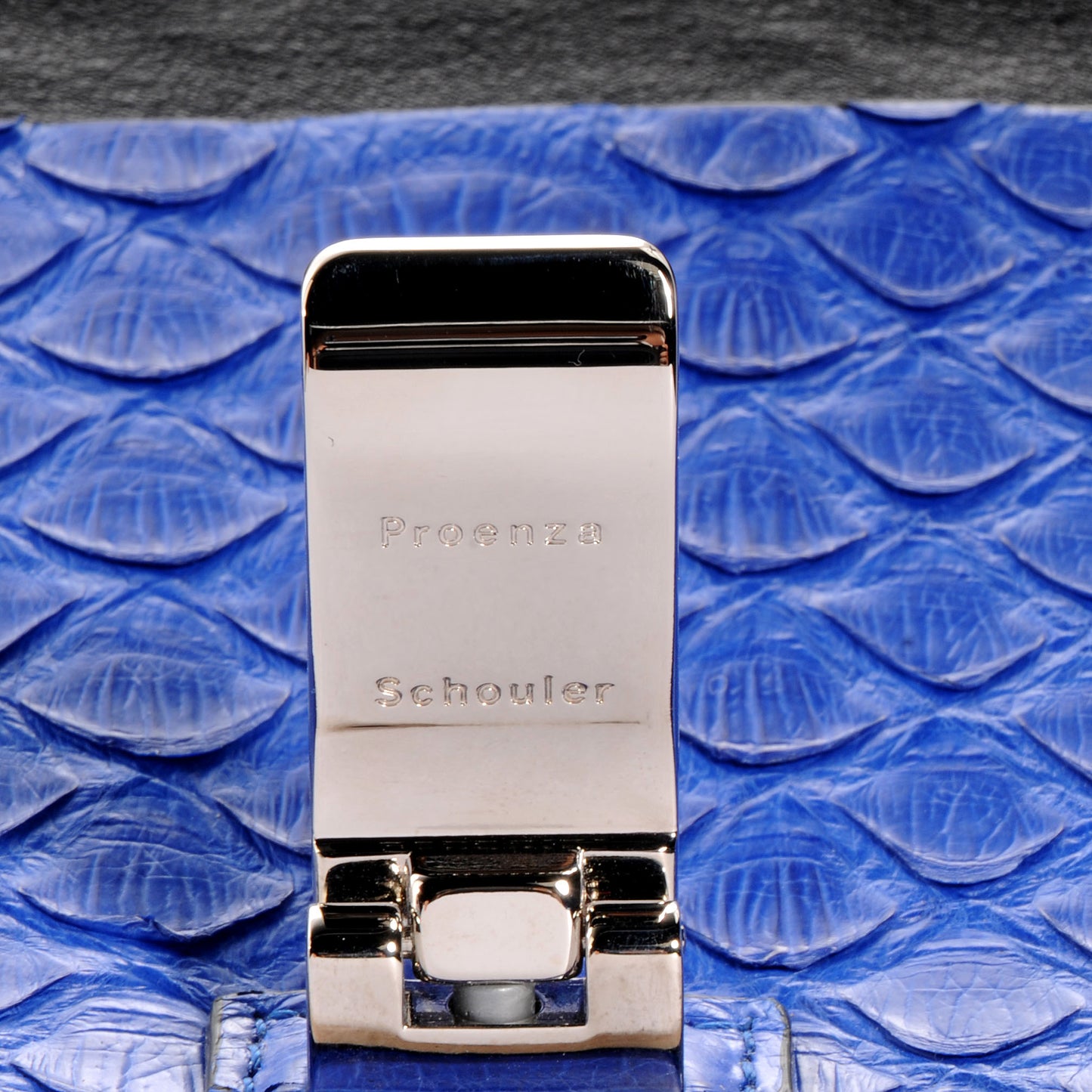 Python Small Lunch Bag Clutch Royal Blue