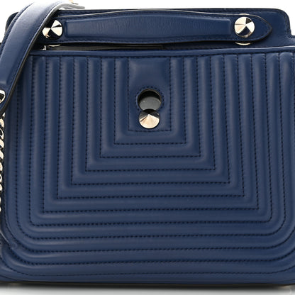 Fendi Shiny Nappa Trapuntata Chain Small DotCom Click Chain Satchel Blue 8 of 13