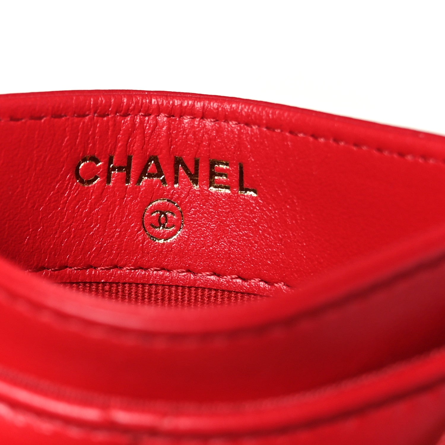 Chanel Lambskin Plexiglass Quilted Coco Love Card Holder Red 5 of 7
