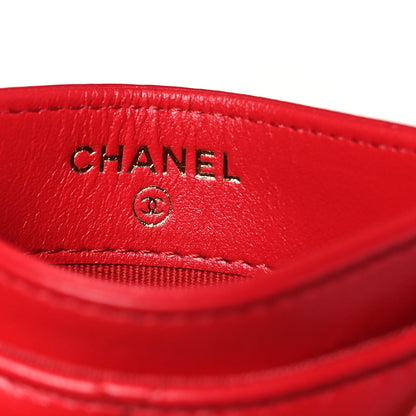 Chanel Lambskin Plexiglass Quilted Coco Love Card Holder Red 5 of 7