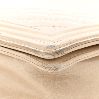 Chanel Glazed Calfskin Quilted Large Boy Flap Beige 12 of 19