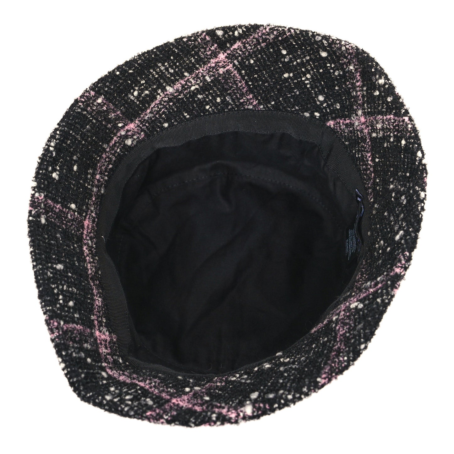 Tweed Bucket Hat M Black Pink