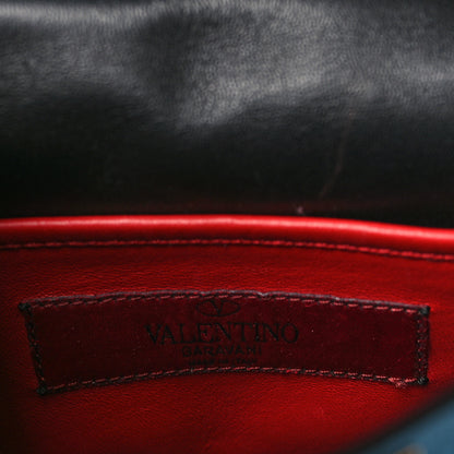 Valentino Garavani Metallic Wrinkled Lambskin Small Rockstud Spike Shoulder Bag Peacock 6 of 8