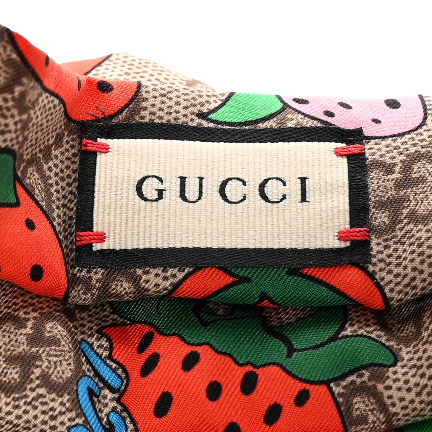 Silk Monogram Strawberry Print Headband