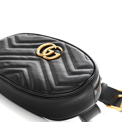 Gucci Calfskin Matelasse GG Marmont Belt Bag 85 34 Black 8 of 8