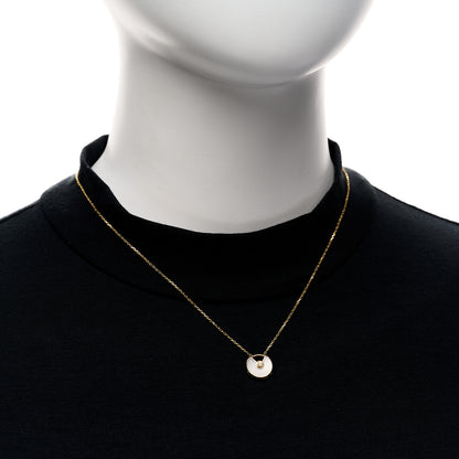 Cartier 18K Yellow Gold Diamond Mother of Pearl XS Amulette de Cartier Pendant Necklace 2 of 7
