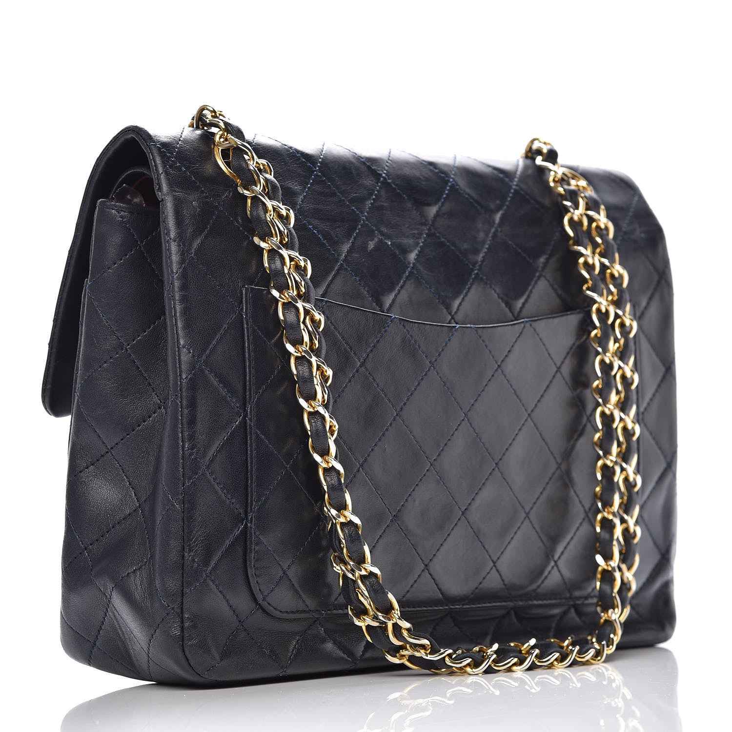 Chanel Lambskin Quilted Medium Double Flap Navy 3 of 19