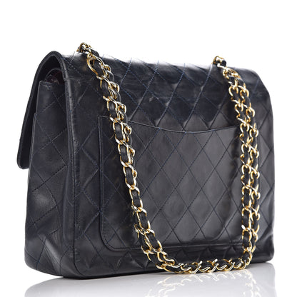 Chanel Lambskin Quilted Medium Double Flap Navy 3 of 19