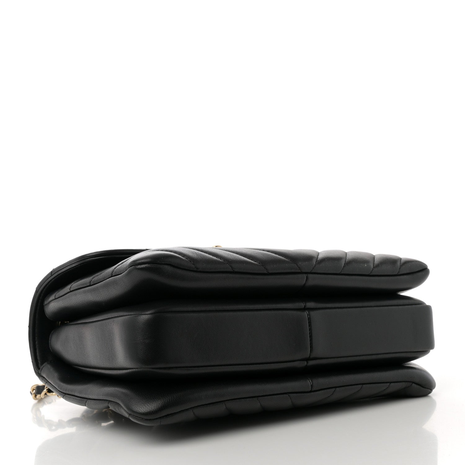Chanel Lambskin Chevron Quilted Small Trendy CC Dual Handle Flap Bag Black 4 of 11