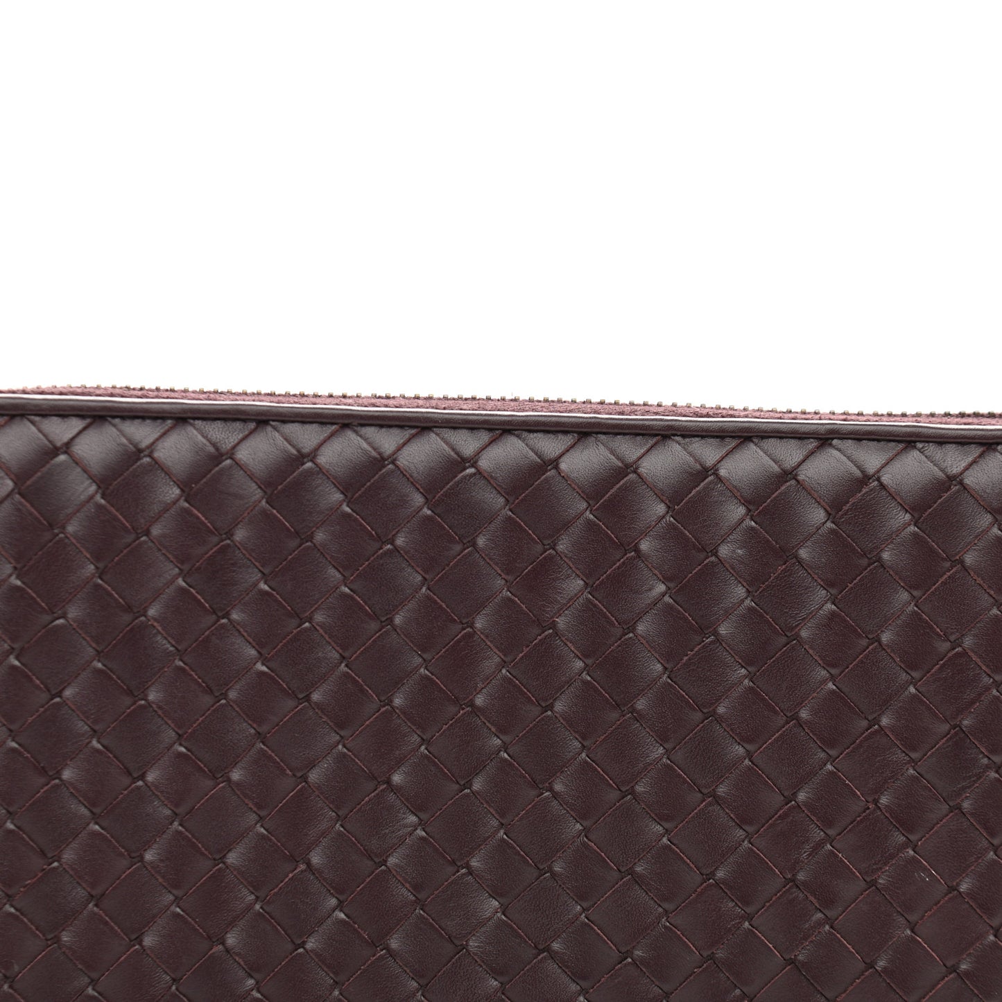 Nappa Intrecciato Zip Around Wallet Aubergine
