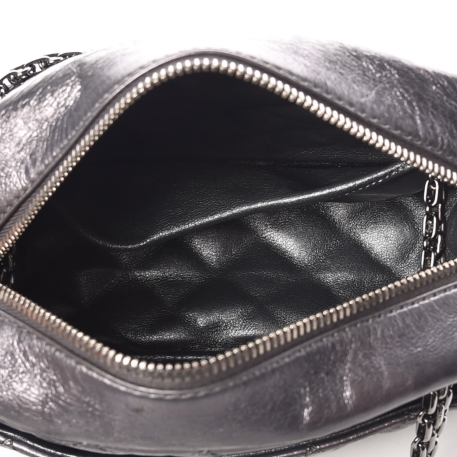 Chanel Metallic Aged Calfskin Quilted Small Reissue Camera Case Dark Silver 7 of 10