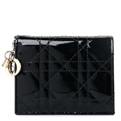 Christian Dior Patent Cannage Mini Lady Dior Wallet Black 1 of 8