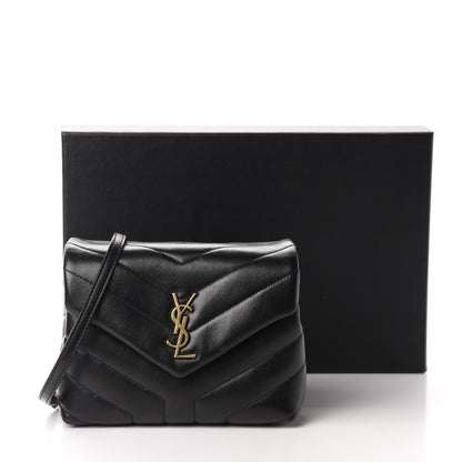 Saint Laurent Calfskin Y Quilted Monogram Toy Loulou Crossbody Bag Black 12 of 12