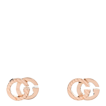 Gucci 18K Rose Gold Mini Running GG Stud Earrings 1 of 4