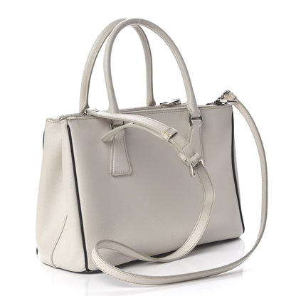 Prada Saffiano Small Galleria Double Zip Tote Talco Black 3 of 19