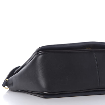 Celine Shiny Smooth Calfskin Medium Frame Shoulder Bag Black Navy 6 of 8
