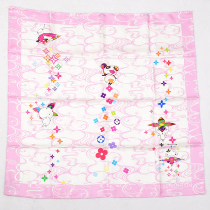 Louis Vuitton Silk Murakami Multicolor Panda Waves Scarf Rose 2 of 4
