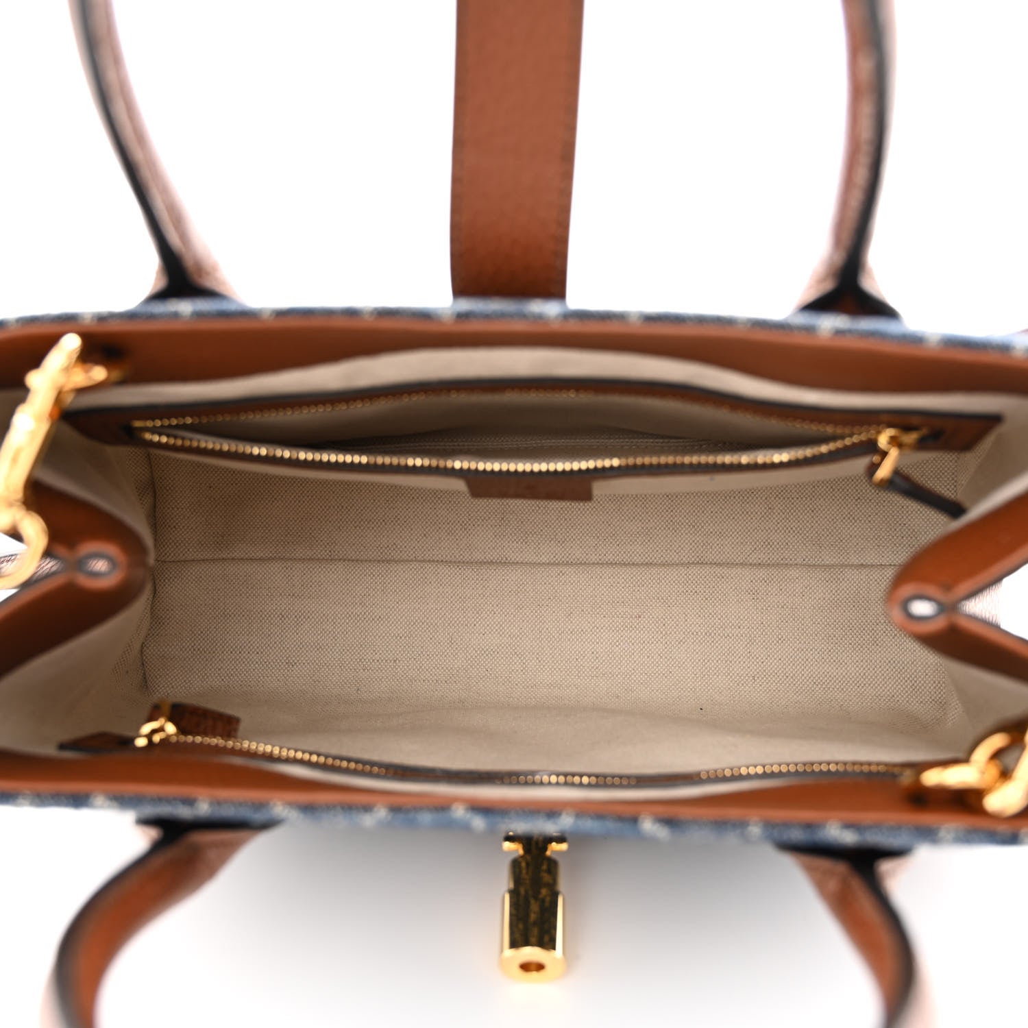 Gucci New Denim GG Monogram Dollar Calfskin Medium Jackie 1961 Tote Blue Tea Cuir Epilog 5 of 10