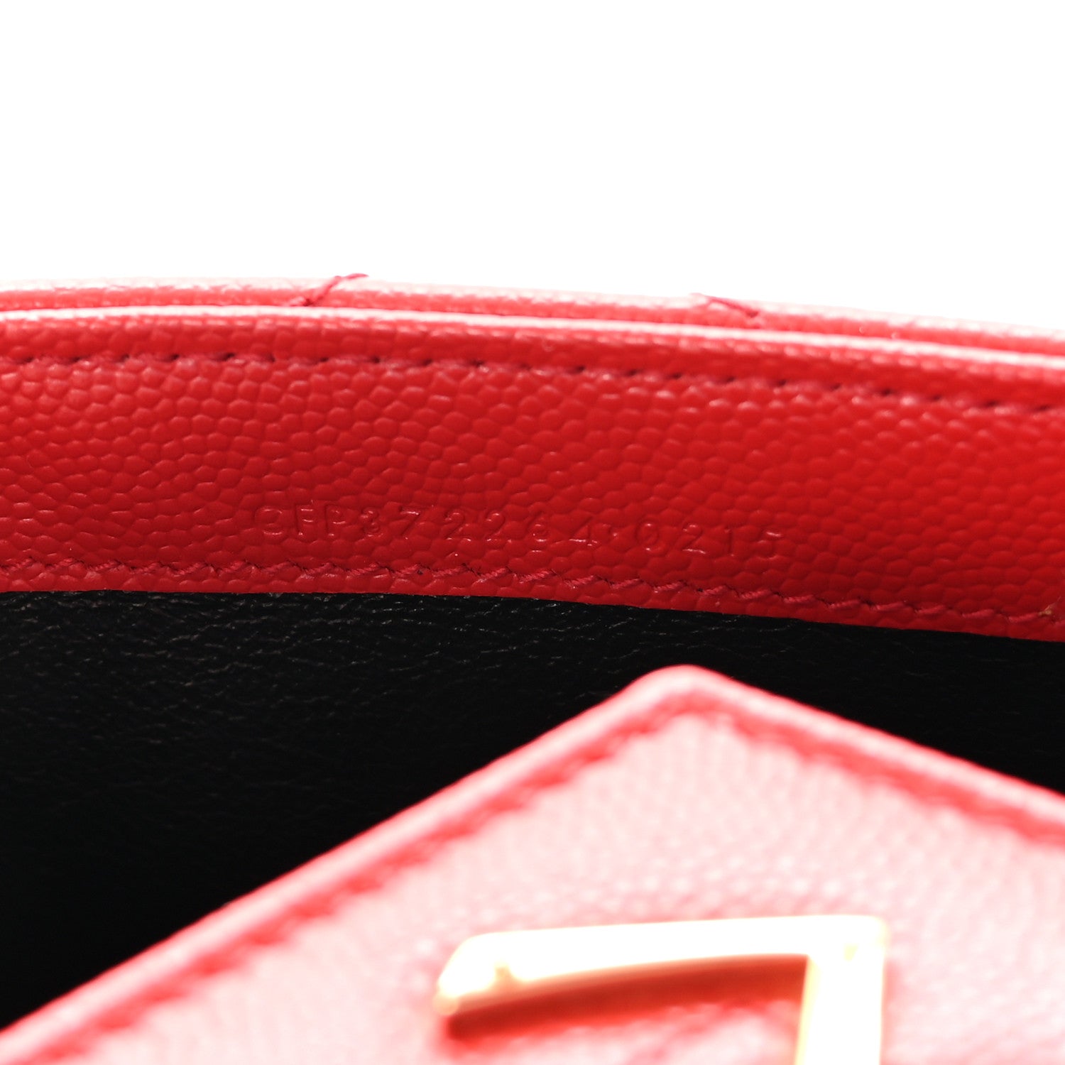 Saint Laurent Grain De Poudre Matelasse Chevron Monogram Flap Wallet Red 8 of 9