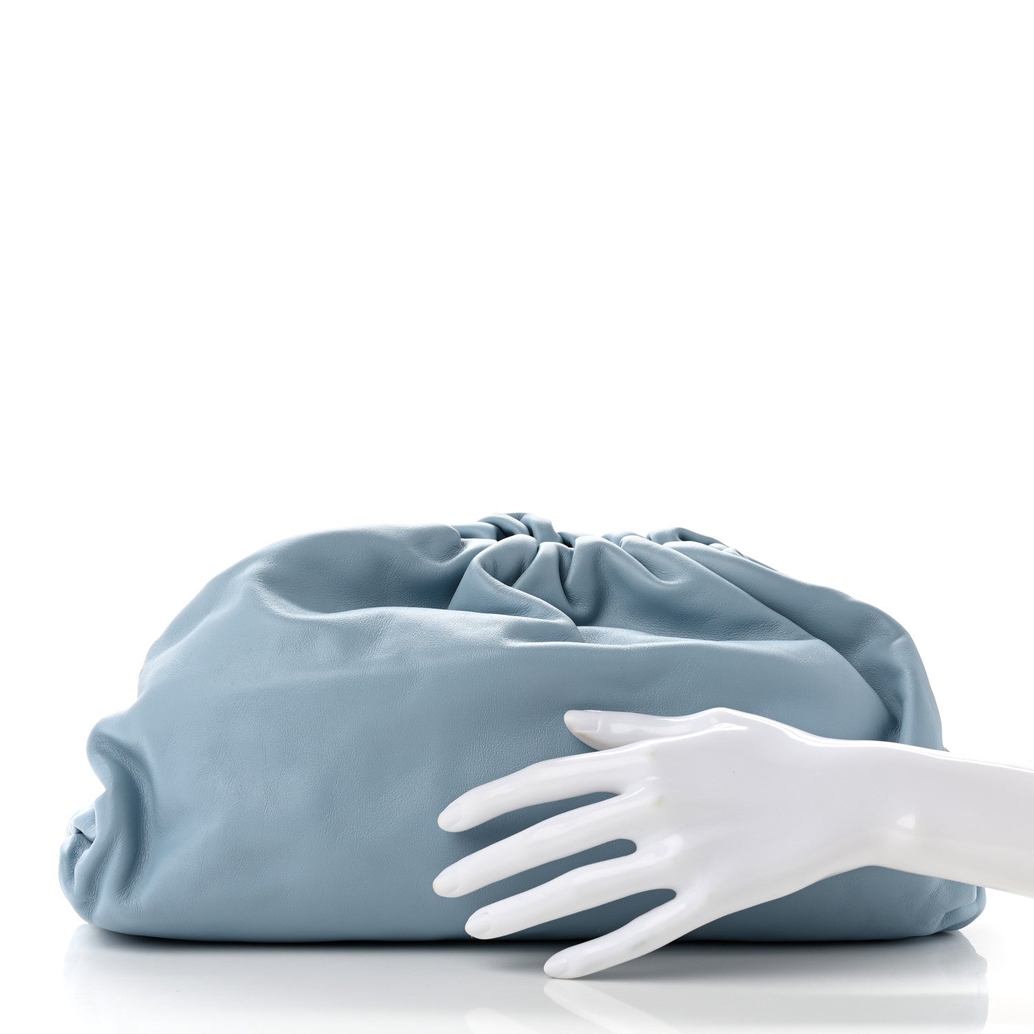 Bottega Veneta Smooth Butter Calf The Pouch Oversized Clutch Ice 2 of 7