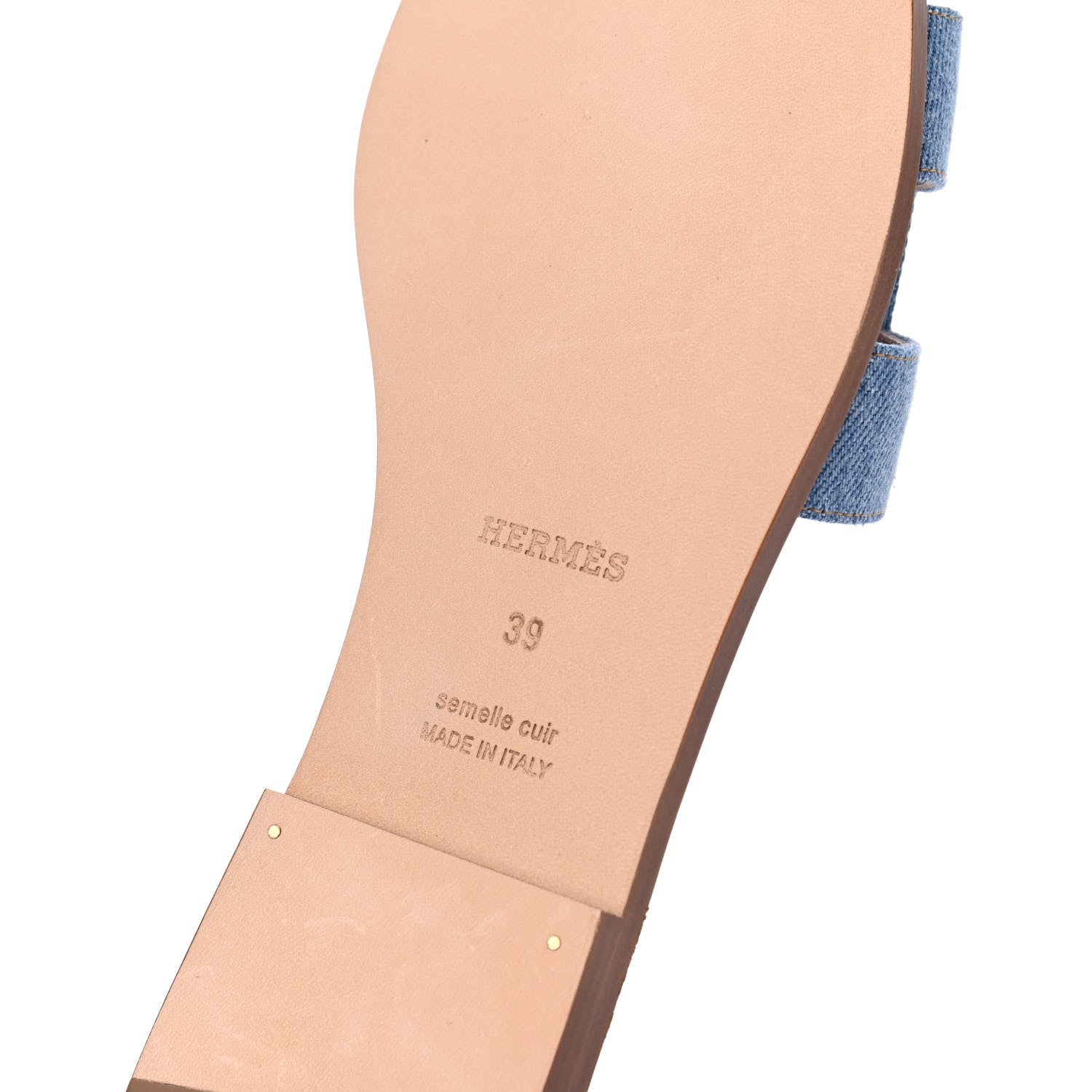 Hermes Denim Canvas Oran Sandals 39 Bleu Clair 10 of 13