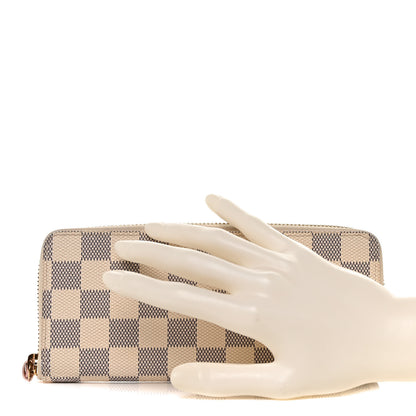 Louis Vuitton Damier Azur Clemence Wallet Rose Ballerine 2 of 8
