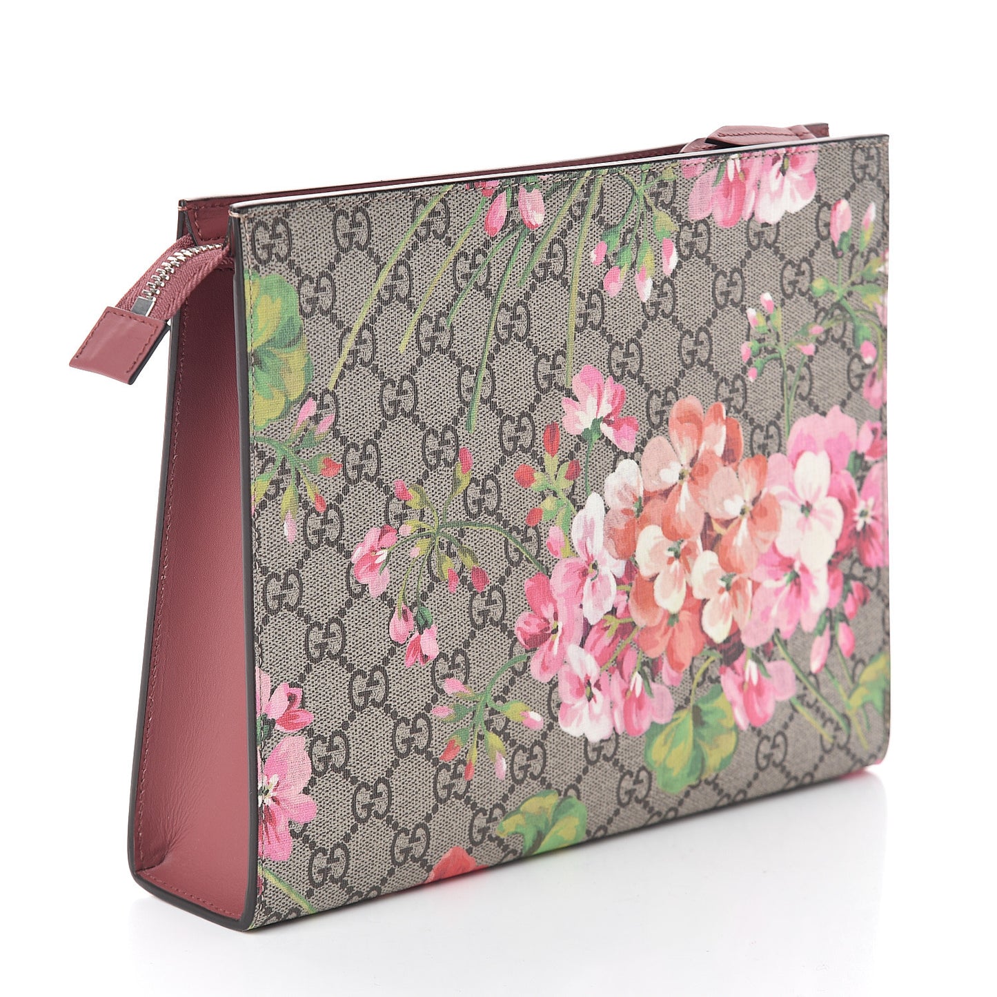 GG Supreme Monogram Blooms Large Cosmetic Case Beige Multicolor Dry Rose