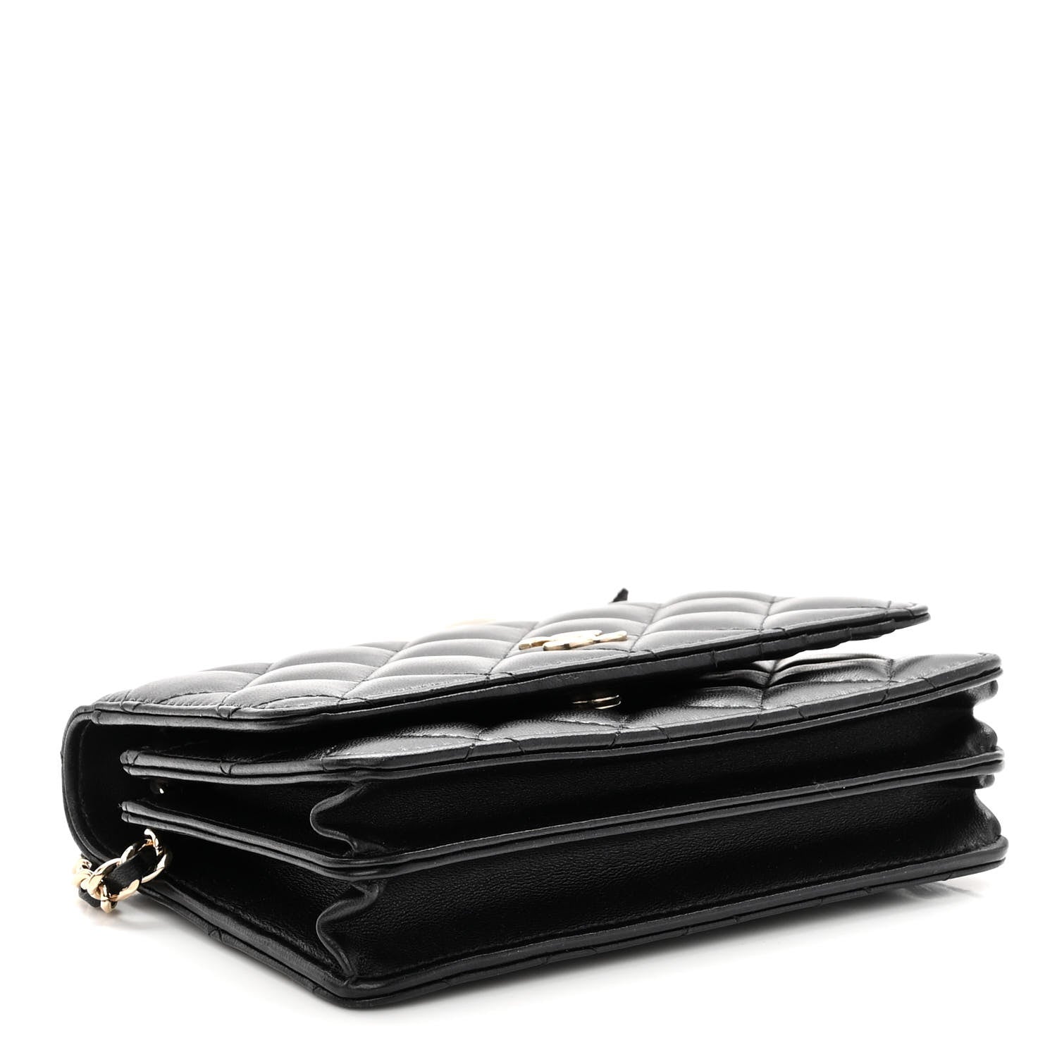 Chanel Lambskin Quilted Mini Camellia Bow Wallet On Chain WOC Black 4 of 10