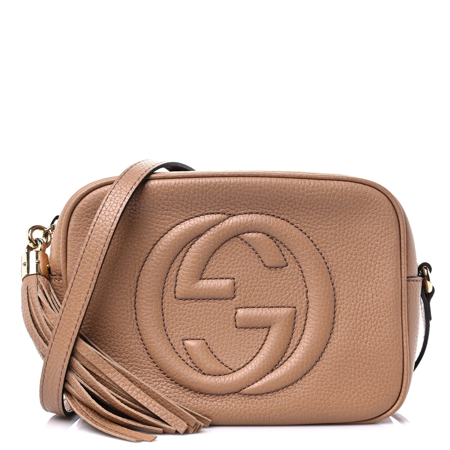Pebbled Calfskin Small Soho Disco Bag Camelia