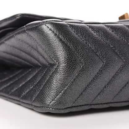 Chanel Metallic Sheepskin Chevron Quilted 2.55 Reissue 225 Flap Dark Silver 6 of 10
