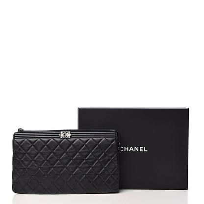 Chanel Calfskin Quilted Small Zipped Boy Pouch Black 13 of 13