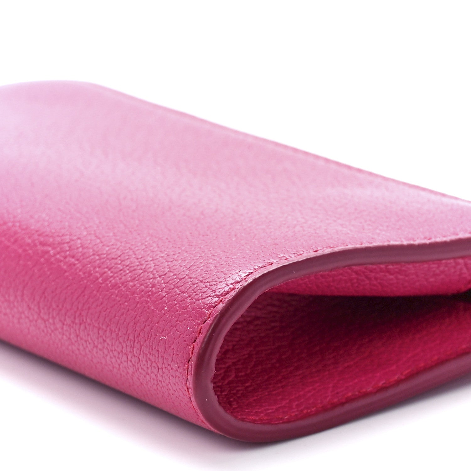 Miu Miu Goatskin Madras Zip Compact Wallet Pink 10 of 11