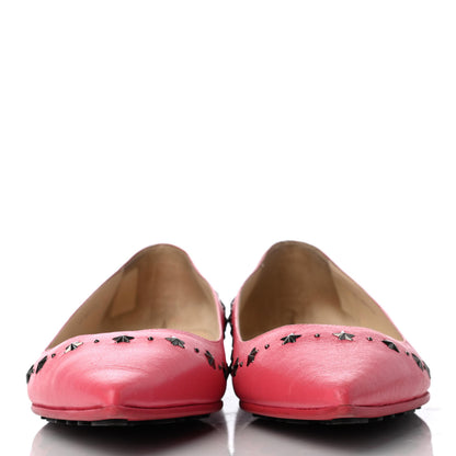 Jimmy Choo Calfskin Windsor Star Flats 40 Pink 2 of 10