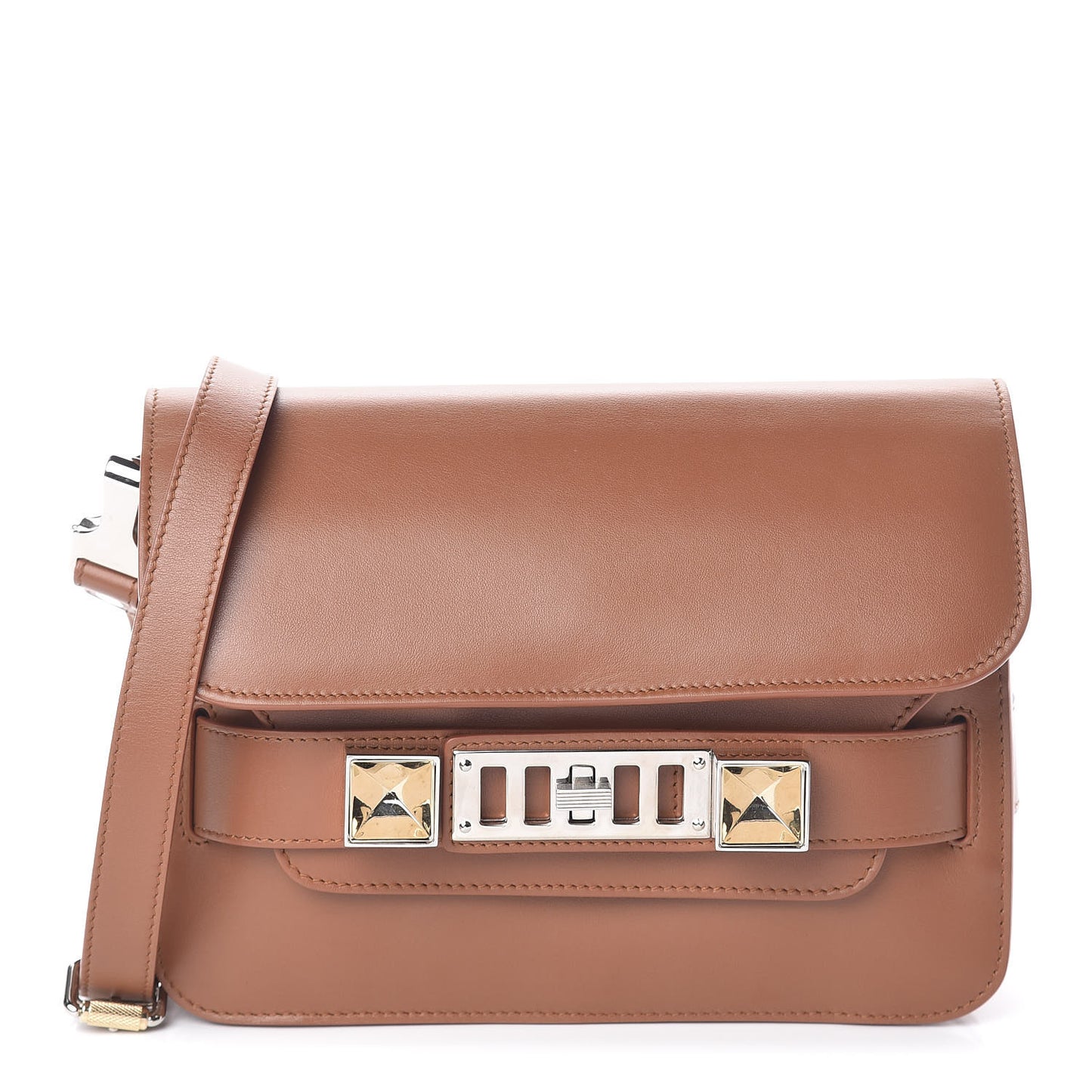 Smooth Calfskin Mini PS11 Classic Shoulder Bag Caramel