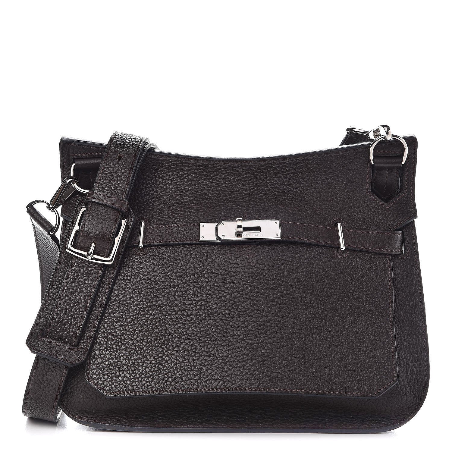 Hermes Taurillon Clemence Jypsiere 28 Chocolate 1 of 16