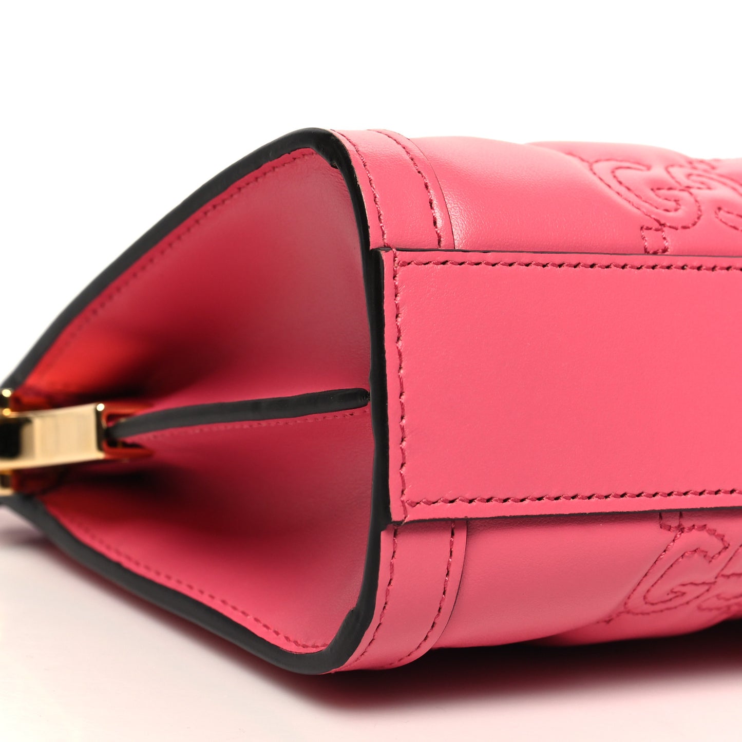 Calfskin GG Matelasse Small Slim Chain Shoulder Bag Rhodamine Pink Natural