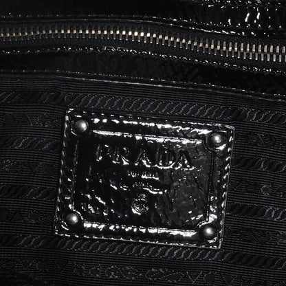 Prada Vernice Chevron Dome Satchel Black 7 of 8