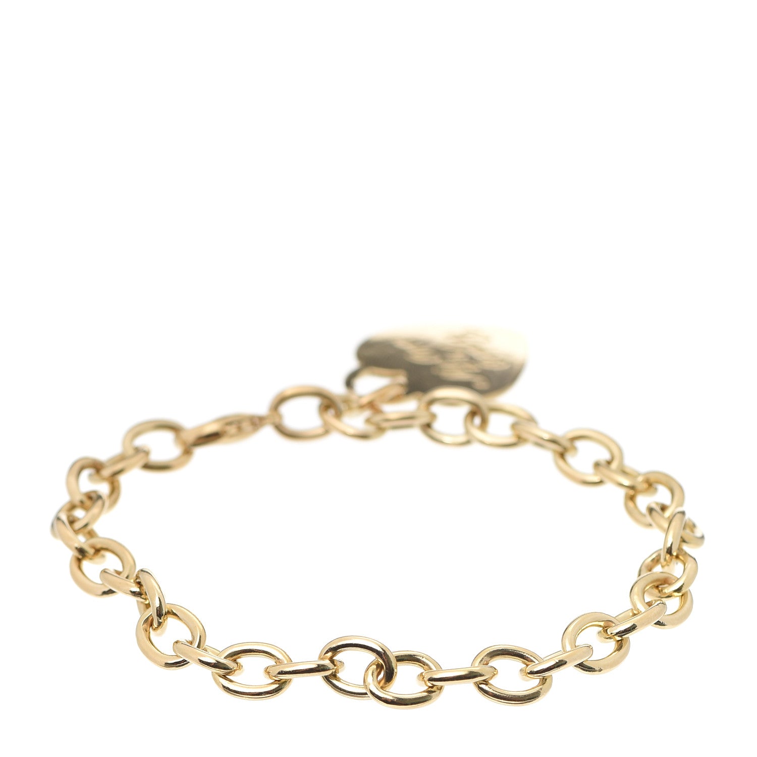 Tiffany 18K Yellow Gold Heart Tag Charm Bracelet 3 of 4