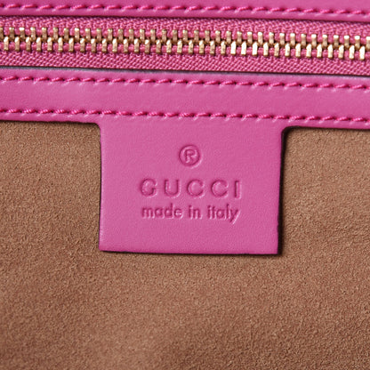 Gucci Soft GG Supreme Monogram Medium Crossbody Tote Beige Hibiscus Red New Rosette 6 of 9