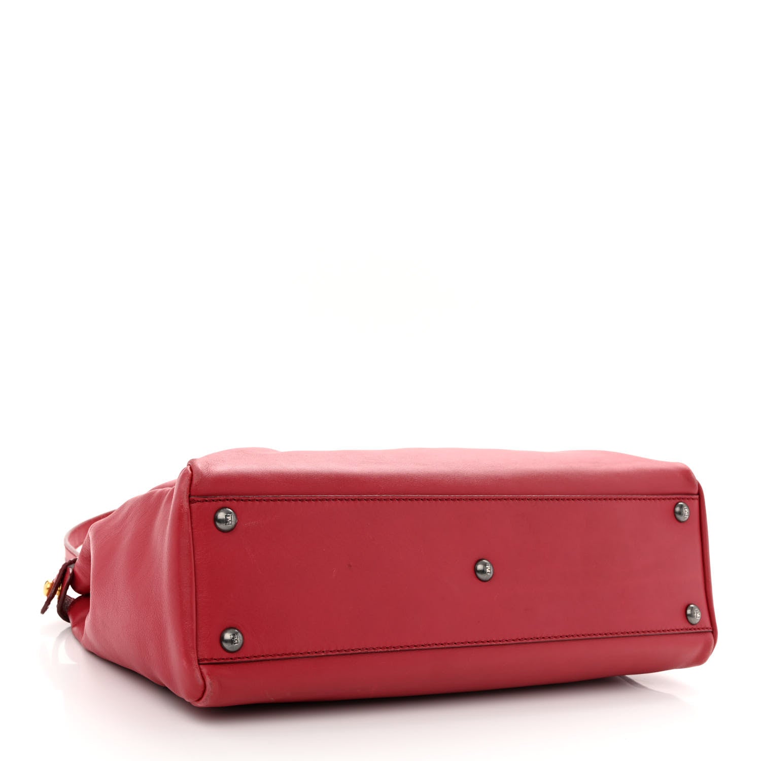 Fendi Vitello Suede Medium Peekaboo Iconic Satchel Rubino Peonia 4 of 18