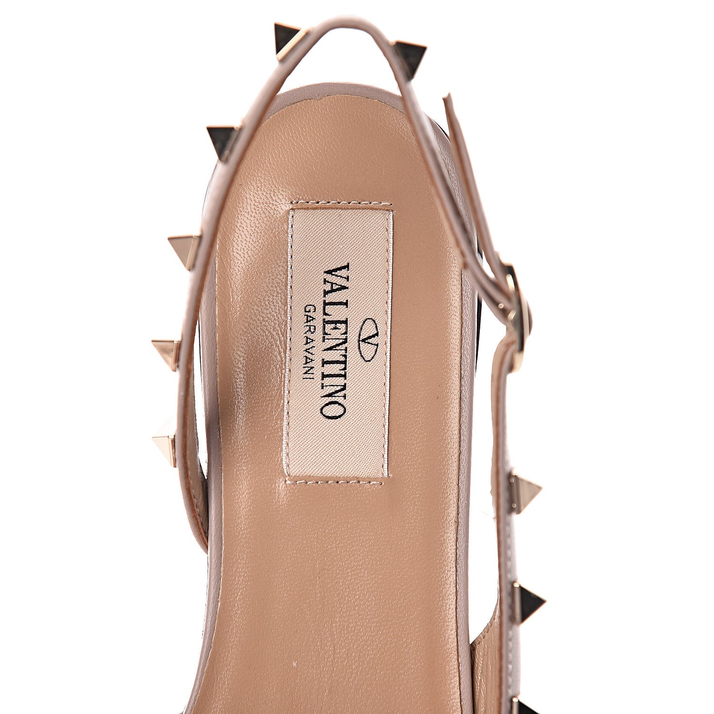 Nappa Rockstud Slingback Flats 37 Black Poudre