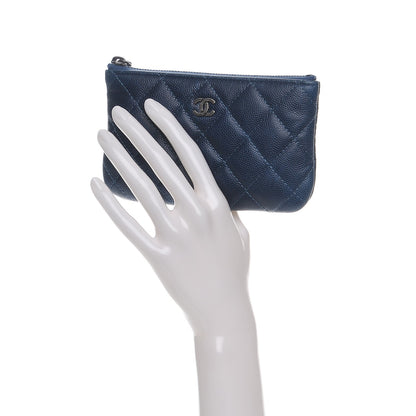 Chanel Caviar Quilted Small Cosmetic Case Navy 2 of 8