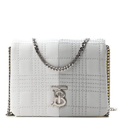 Burberry Lambskin Quilted Mini Lola Bag White Grey Yellow 1 of 8